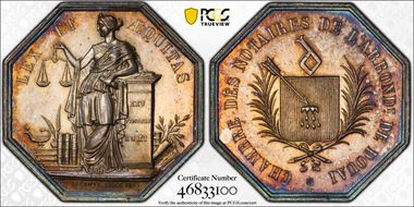 "1851" Jeton Lerouge-120 Abeille MS62