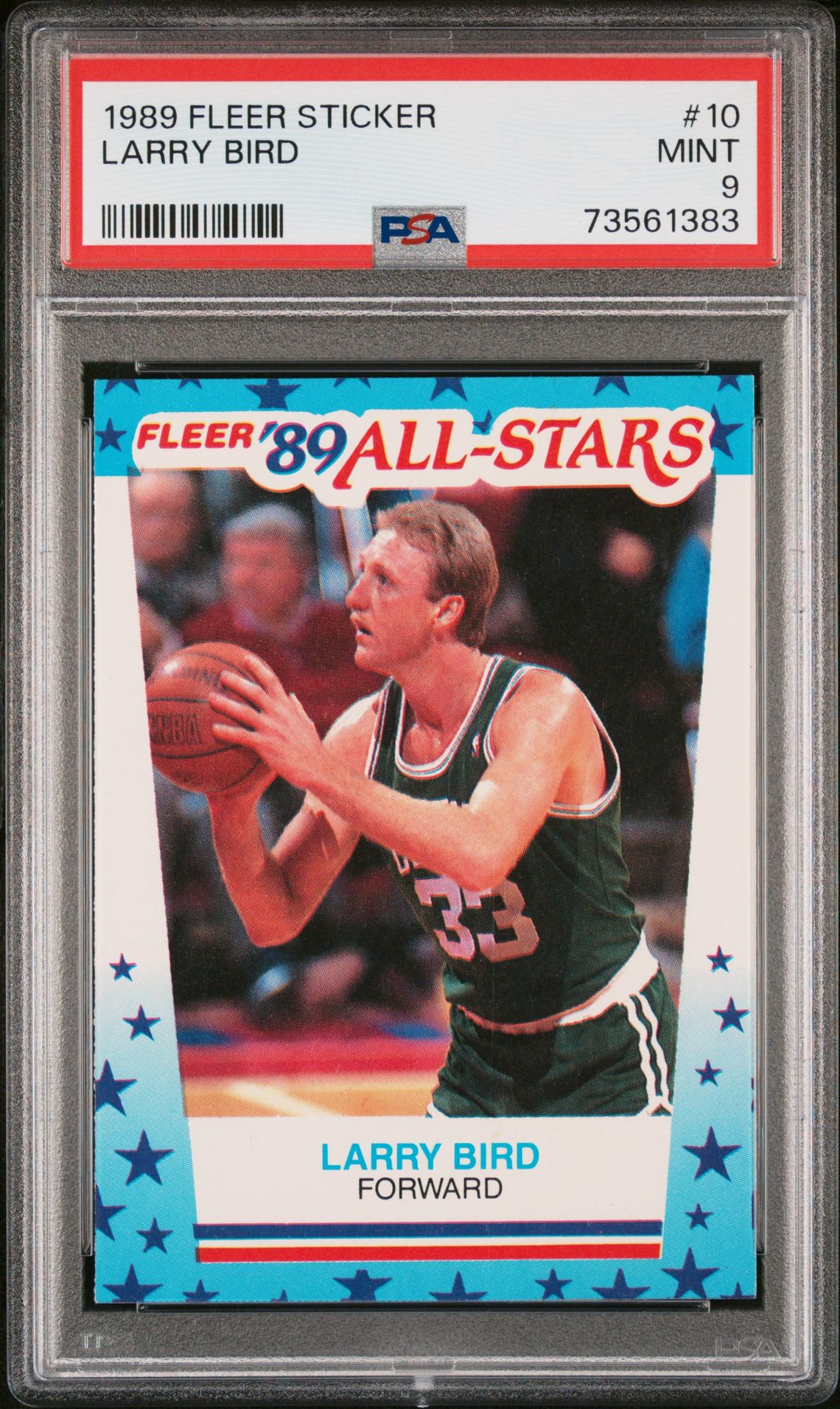 1989 Fleer FLEER STICKER #10 Larry Bird front