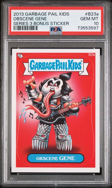 2013 Topps GARBAGE PAIL KIDS SERIES 3 BONUS STICKER Bonus #B23A Obscene Gene front