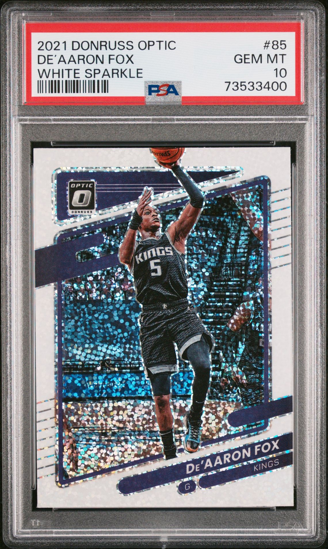 2021 Panini PANINI DONRUSS OPTIC WHITE SPARKLE #85 De’Aaron Fox front