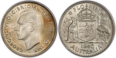 1940(m) Florin KM-40  Ag MS64