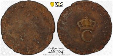 (1763) Stampee KM-1.1 C/M on French 2 Sol N1