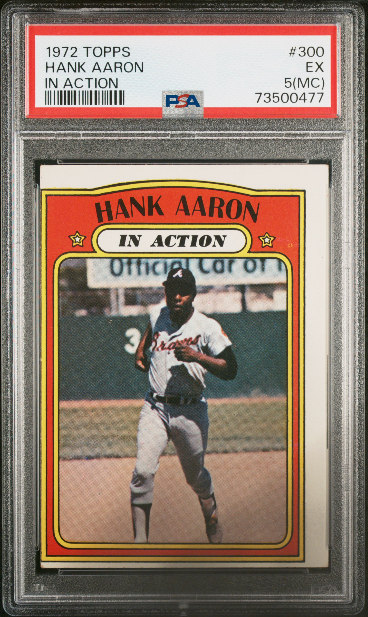 1972 Topps In Action #300 Hank Aaron – PSA EX 5