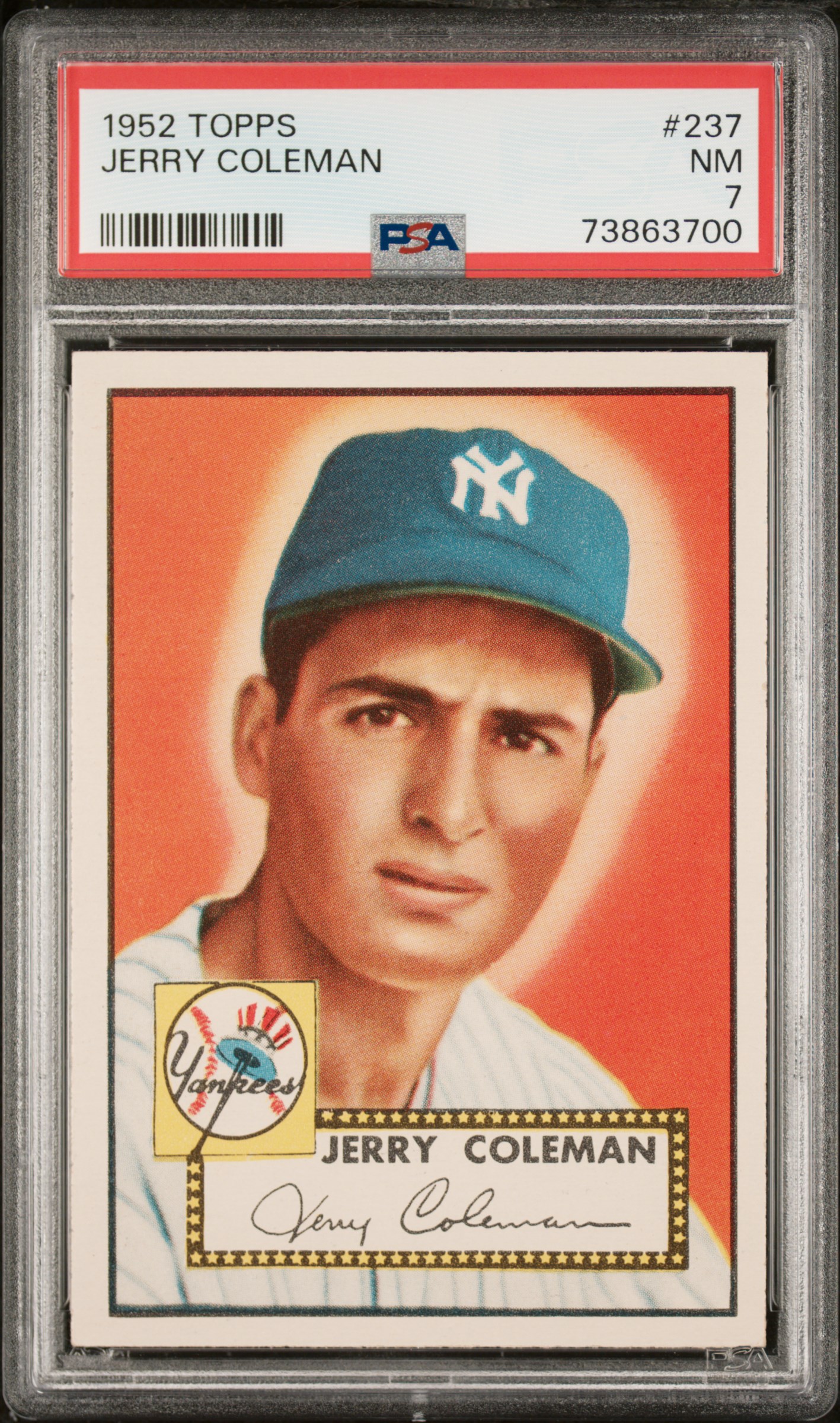 1952 Topps #237 Jerry Coleman – PSA NM 7