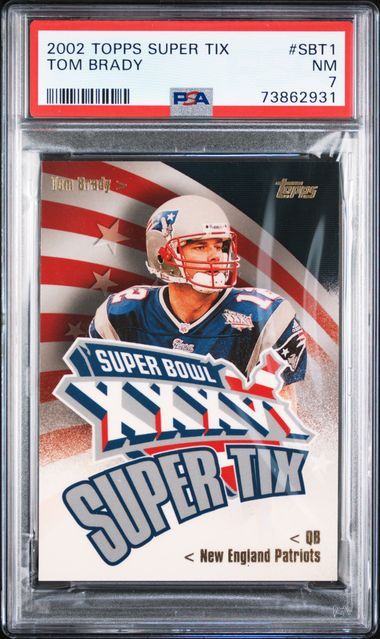 2002 Topps Super Tix #SBT1 Tom Brady Ticket Stub Relic Card - PSA NM 7 on  Goldin Auctions