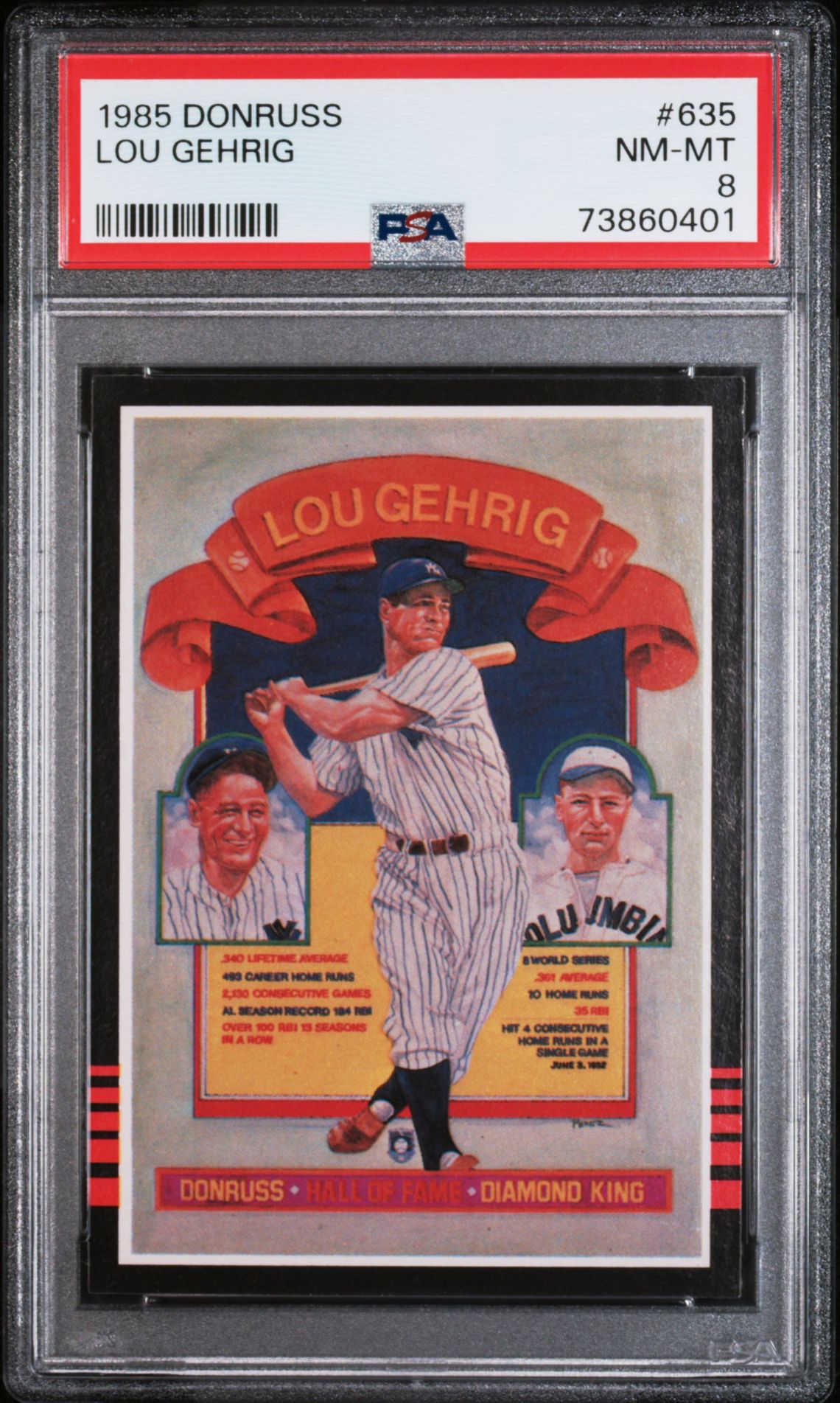 1985 Donruss DONRUSS #635 Lou Gehrig front