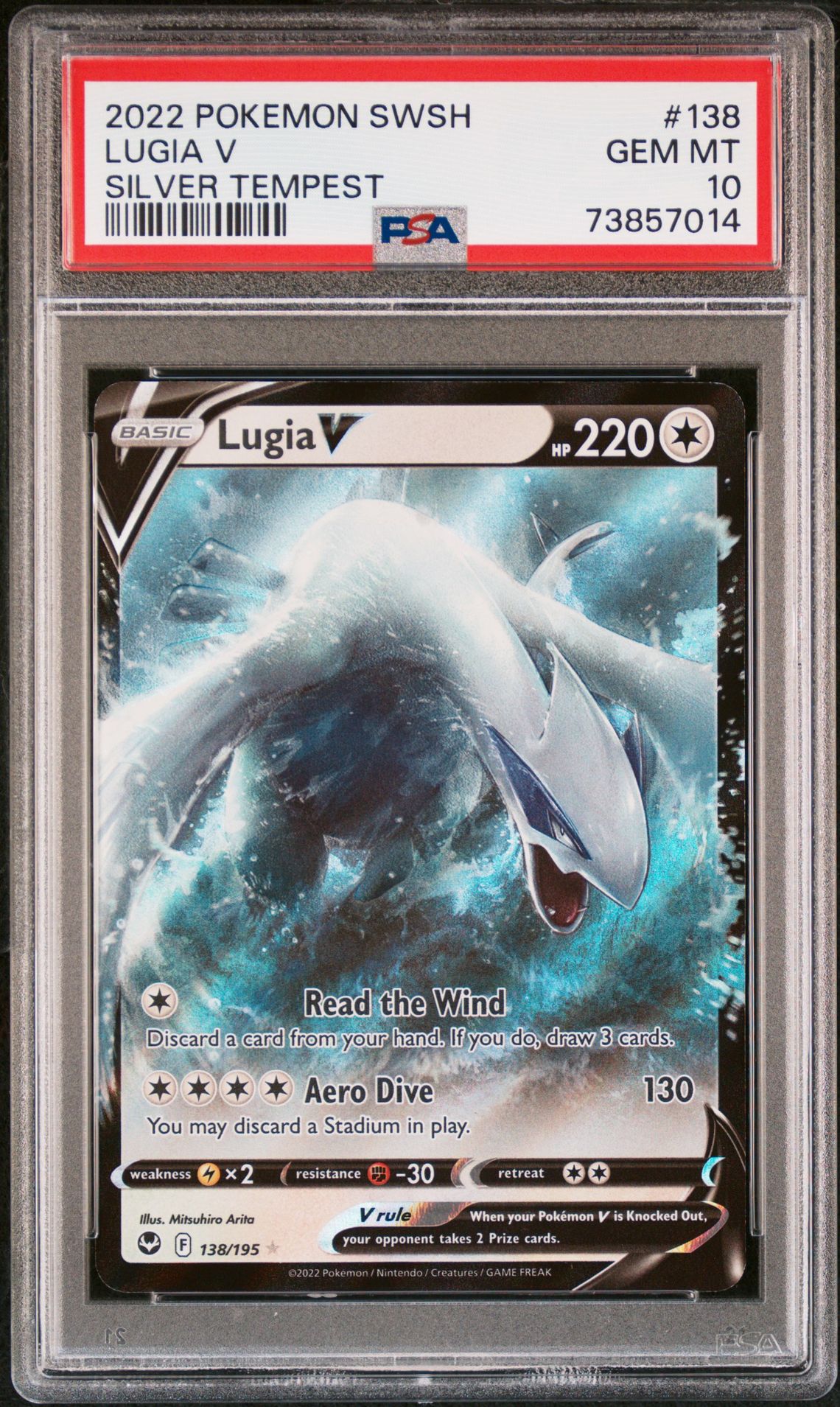 2022 Pokemon Sword & Shield Silver Tempest Lugia V #138 (Silver Tempest) Gem Mt 10 front