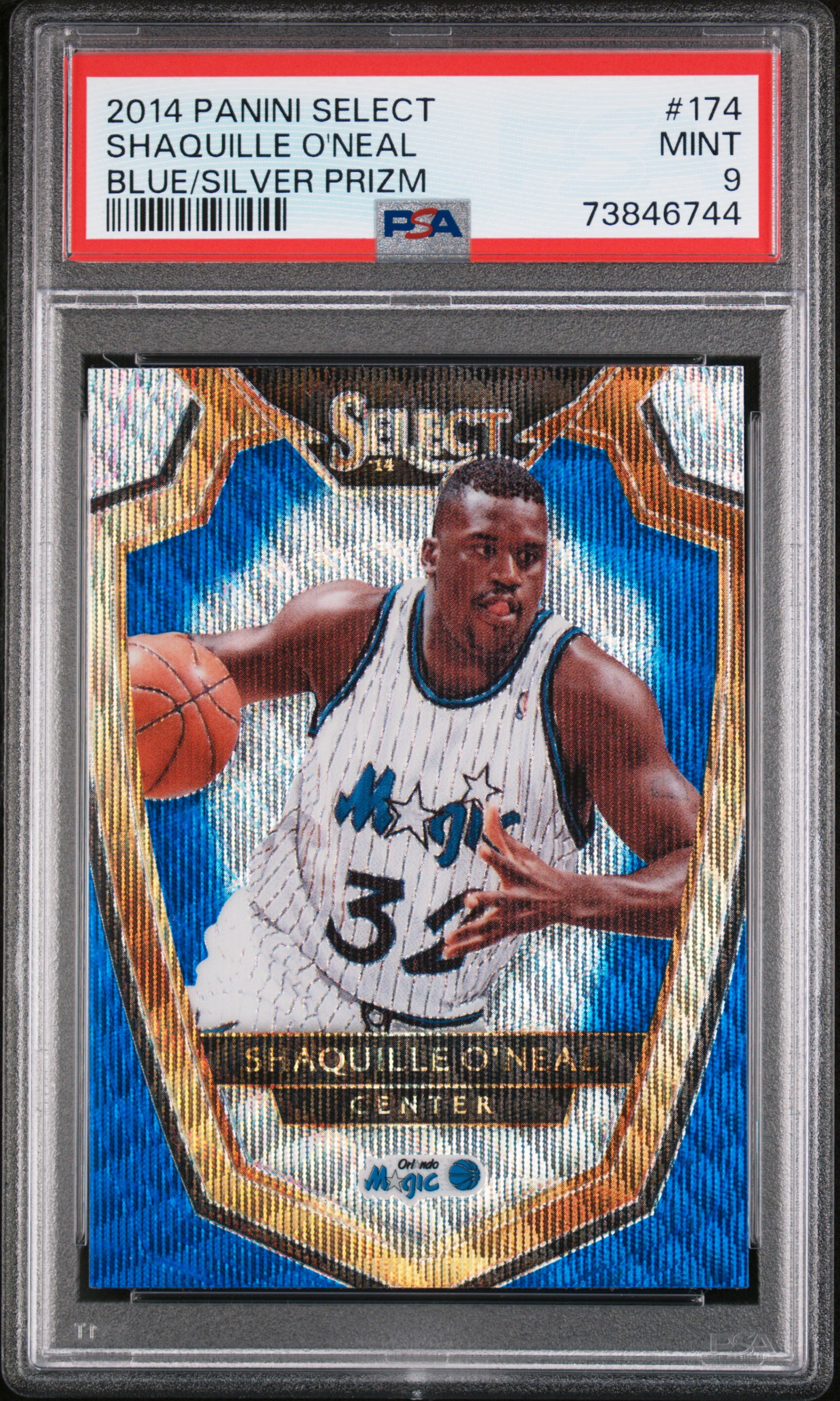 2014 Panini Select Shaquille O'neal #174 (Blue/Silver Prizm) Mint 9 front