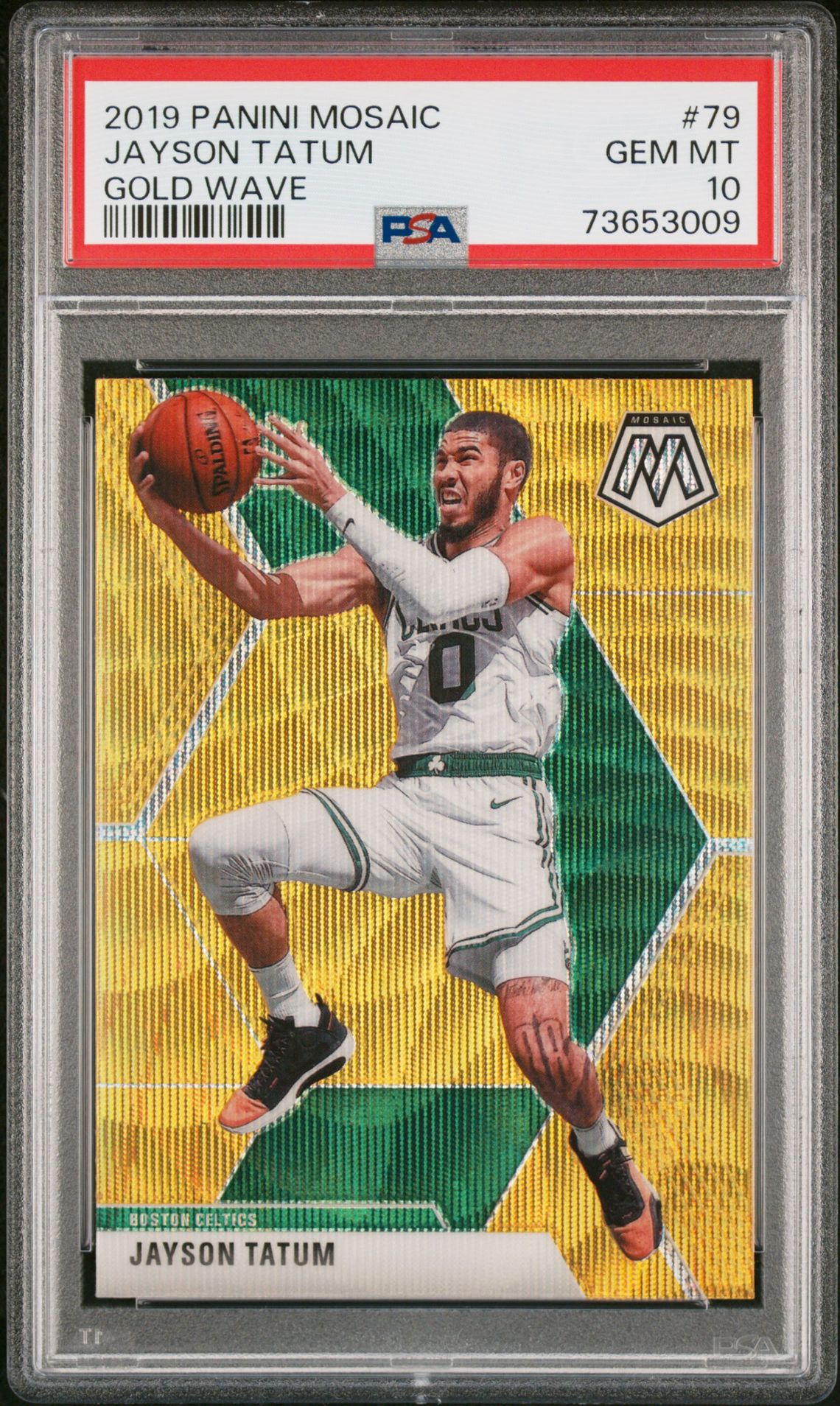2019 Panini PANINI MOSAIC GOLD WAVE #79 Jayson Tatum front