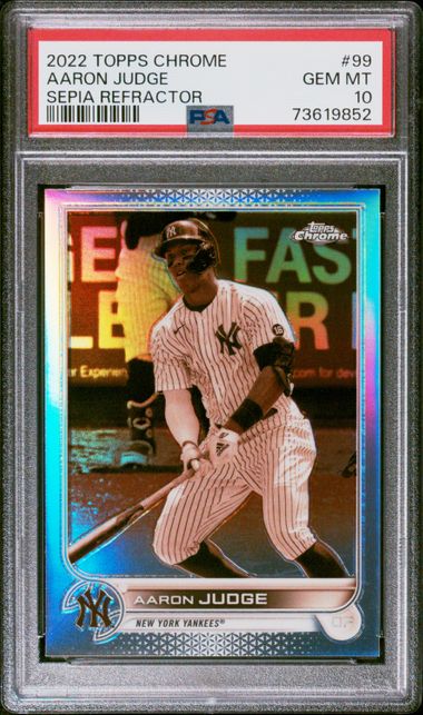 Aaron Judge 2022 Topps Chrome Club Plaques #P2 (PSA 9)