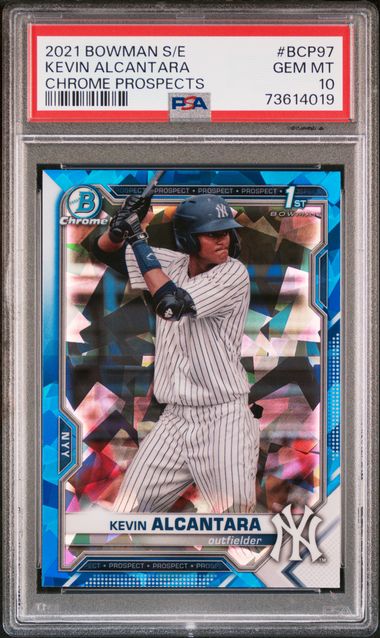 2021 Bowman Bowman Sapphire Chrome #BCP-97 Kevin Alcantara front