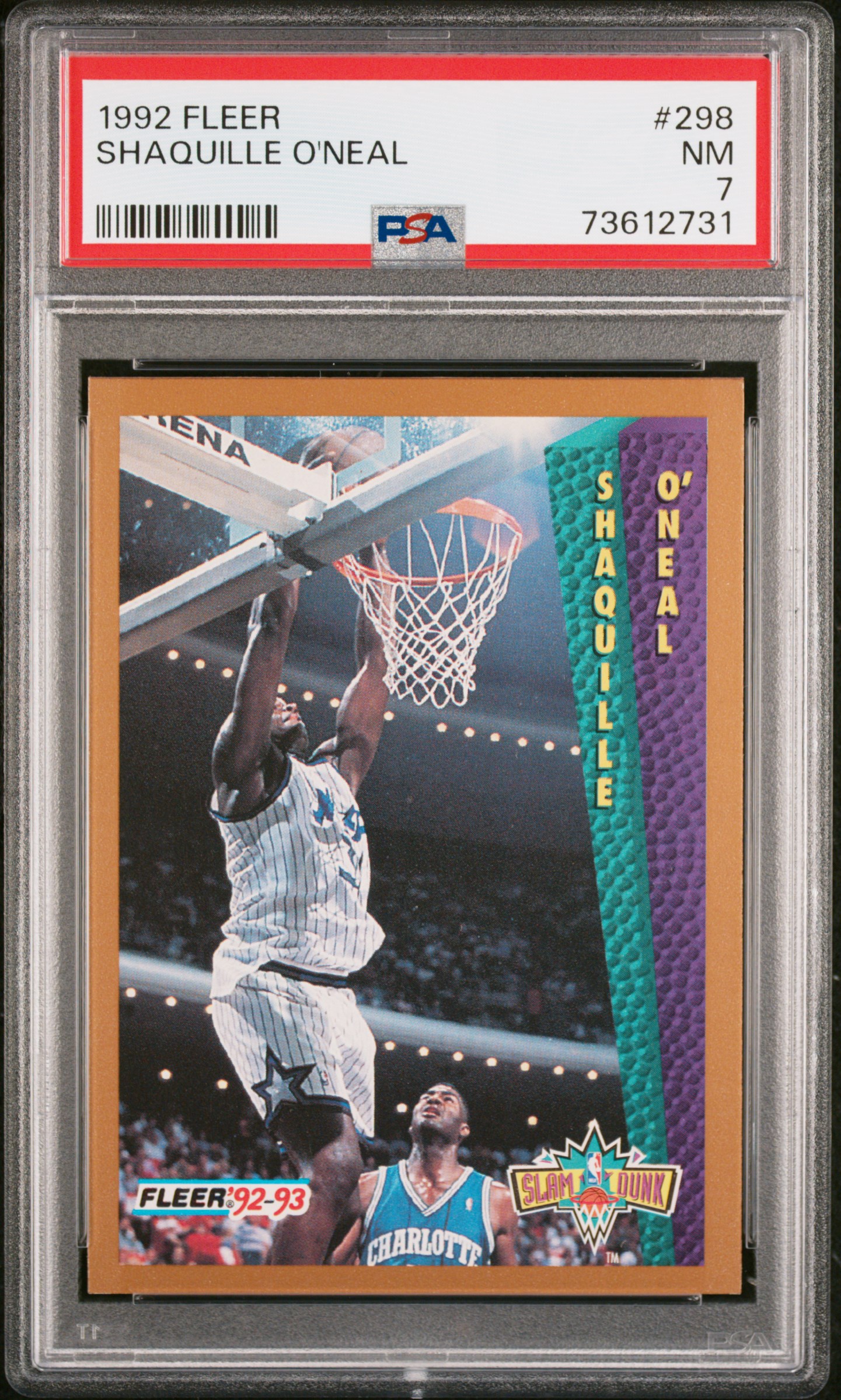 1992-93 Fleer #298 Shaquille O'Neal Rookie Card – PSA NM 7