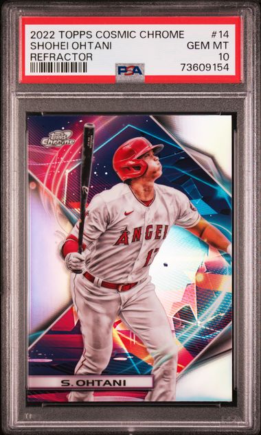 2022 Topps Cosmic Chrome Refractor #14 Shohei Ohtani PSA 10 on