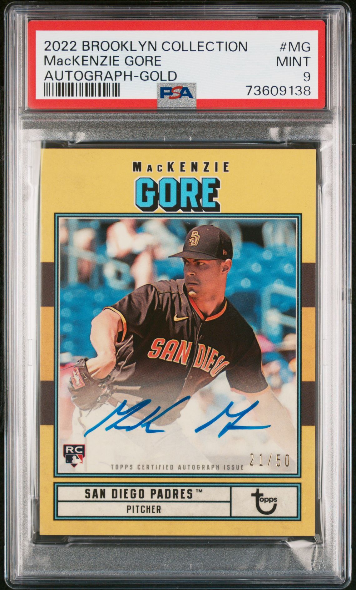 2022 Topps TOPPS BROOKLYN COLLECTION AUTOGRAPH Gold #MG Mackenzie Gore front