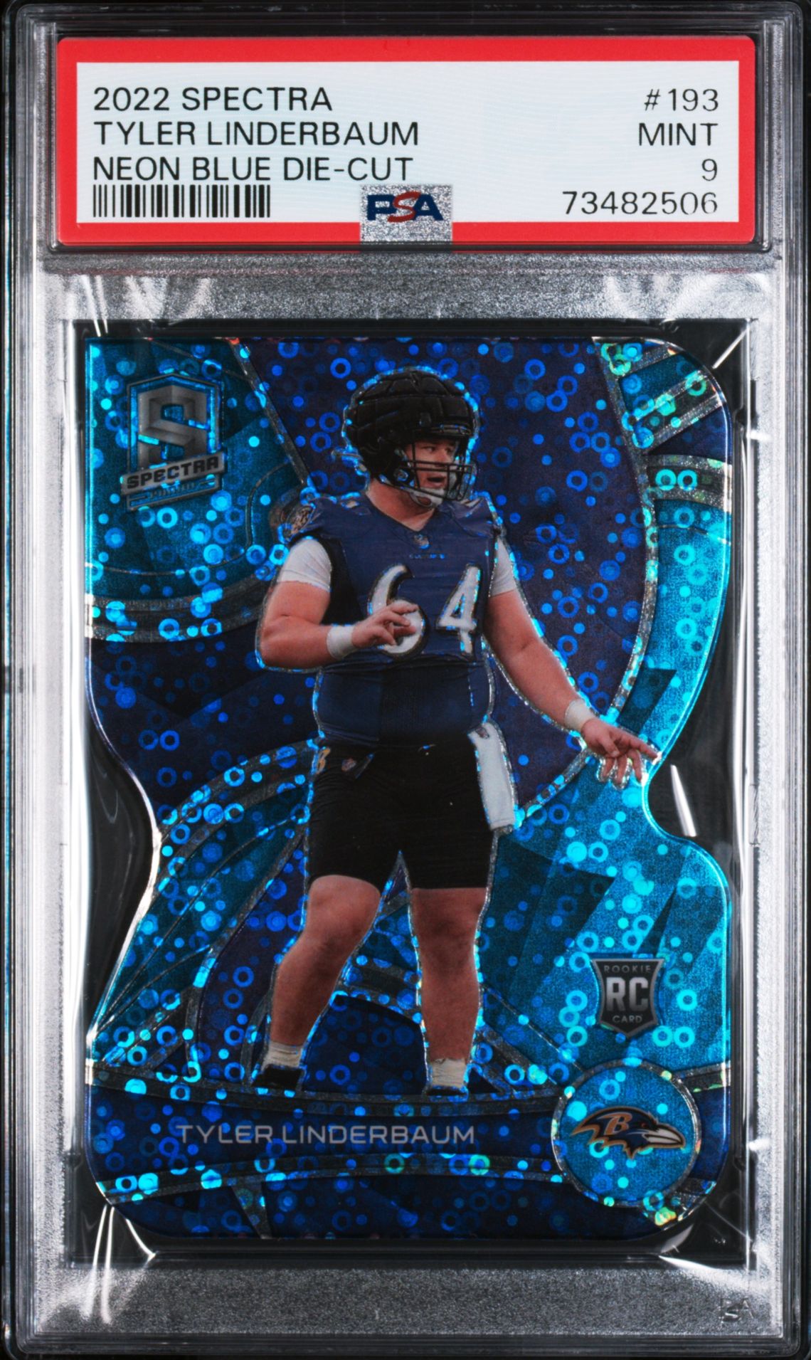 2022 Panini PANINI SPECTRA NEON BLUE DIE-CUT #193 Tyler Linderbaum front