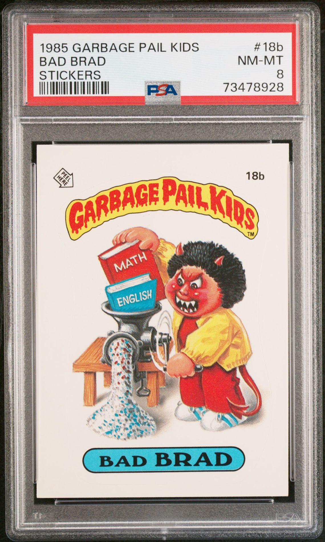 1985 Topps GARBAGE PAIL KIDS STICKERS #18B Bad Brad front