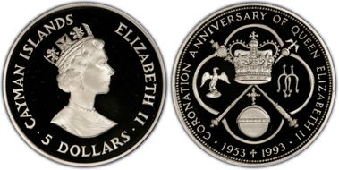 1993 $5 Coronation PR68DCAM