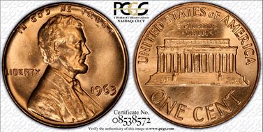 1963 1C MS66RD