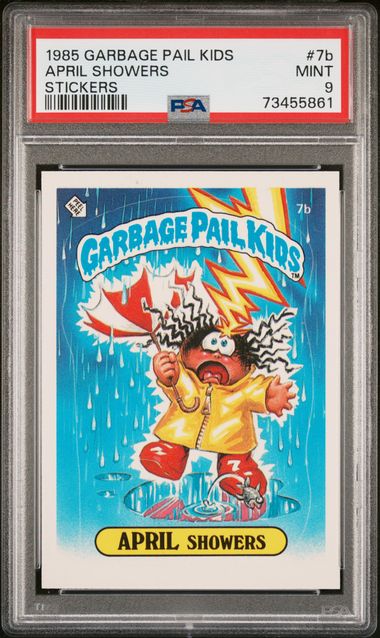 1985 Topps Garbage Pail Kids Series 1 Stickers-Glossy #7B April Showers front