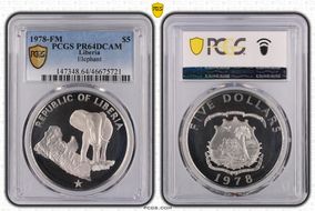 1978-FM $5 Elephant PR64DCAM