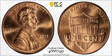 2013-D 1C Shield MS68RD