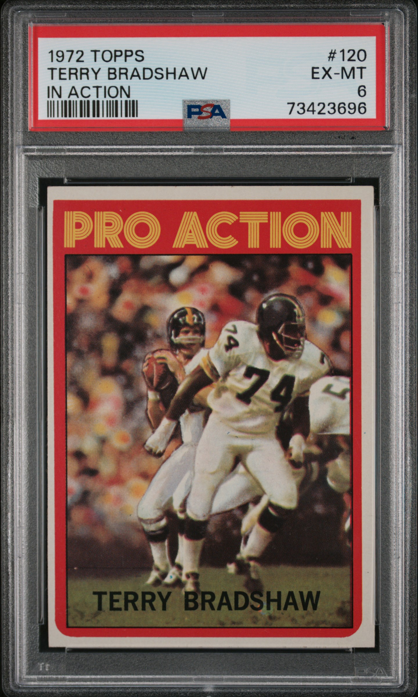 1972 Topps In Action #120 Terry Bradshaw PSA 6