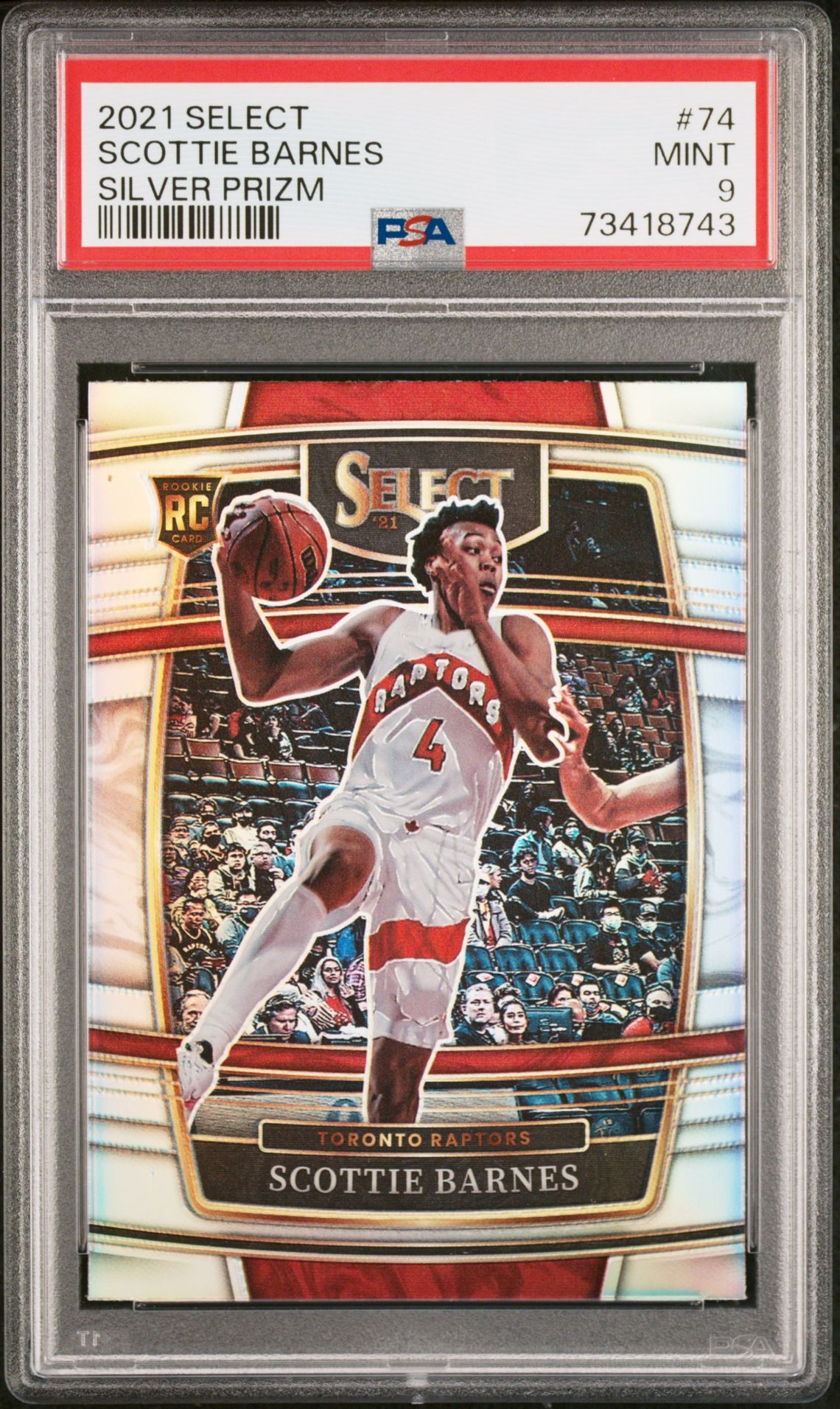 2021 Panini PANINI SELECT SILVER PRIZM #74 Scottie Barnes front