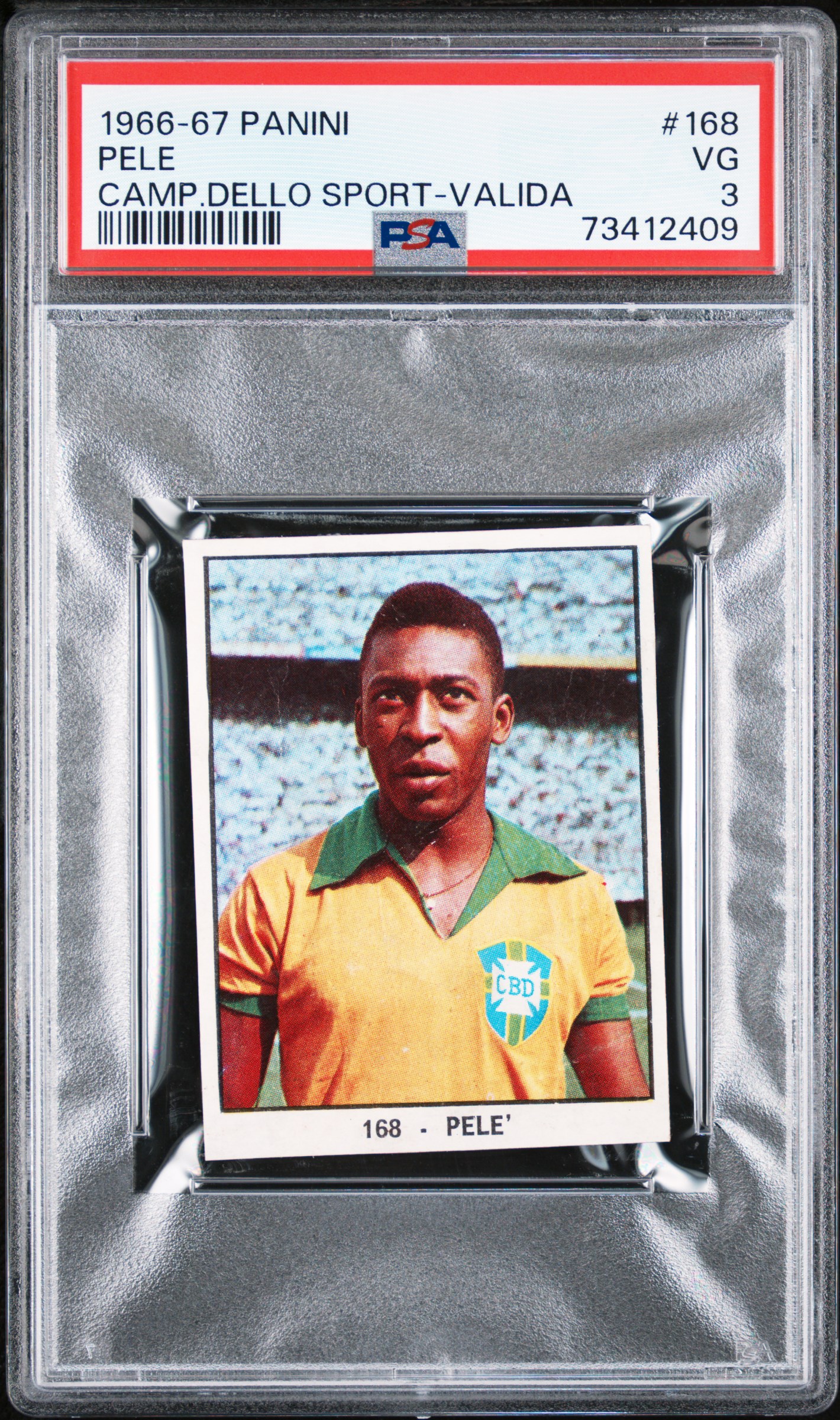 1966-67 Panini Campioni Dello Sport Valida #168 Pele – PSA VG 3