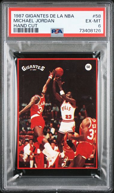 1987-88 Gigantes De La NBA, Hand Cut #58 Michael Jordan – PSA EX