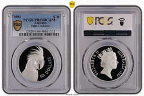 1993 $10 Palm Cockatoo PR69DCAM