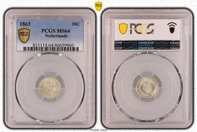 1863 10C MS64