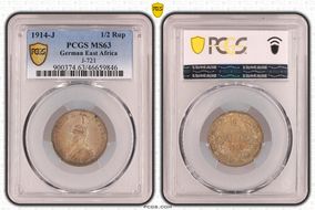 1914-J 1/2 Rup J-721 MS63