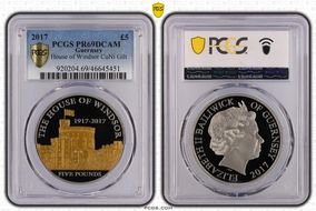2017 £5 House of Windsor CuNi Gilt PR69DCAM