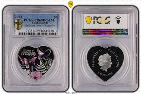 2023 $5 Brilliant Love – Butterfly PR69DCAM