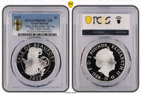 2023 £2 Yale of Beaufort 1oz Ag The Tudor Beasts PR69DCAM