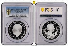 2022 £2 Elizabeth II Memorial .999 Ag Single Mature Bust PR70DCAM