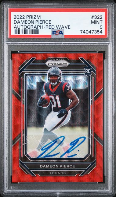 2022 Panini Prizm Autograph Red Wave Prizm #322 Dameon Pierce