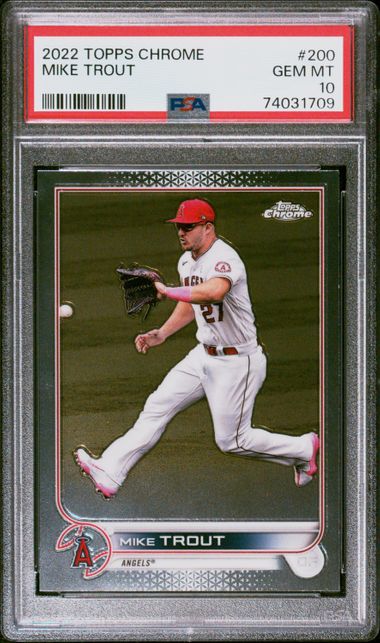 Mike Trout 2022 Topps Chrome Refractors #200 (PSA 9)