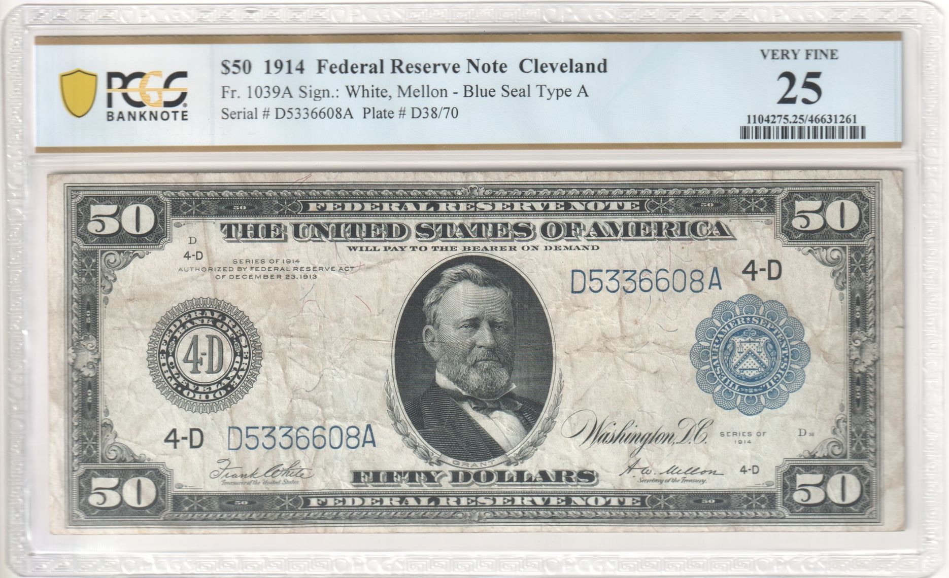 PCGS Certificate Verification Banknote Details For Cert #46631261