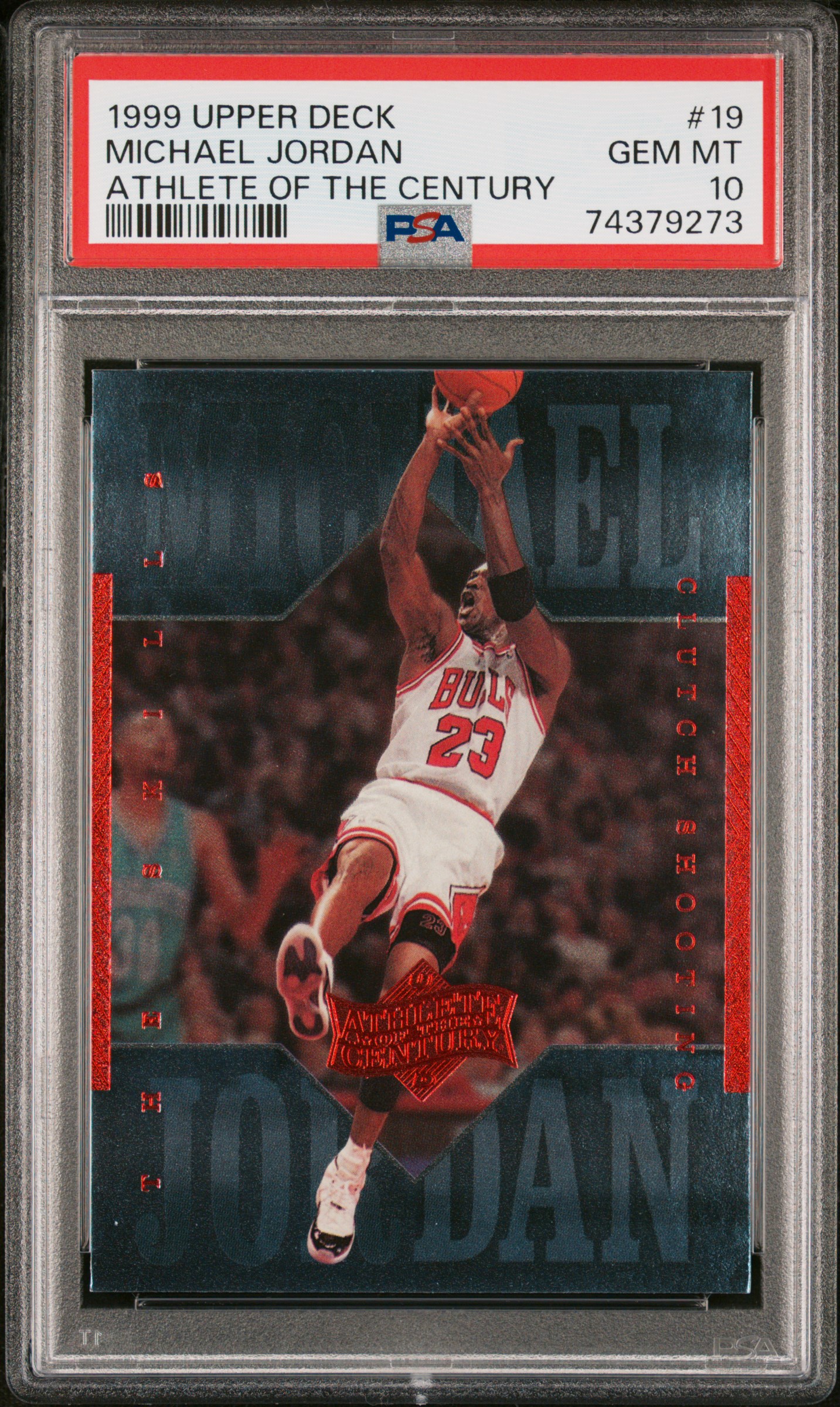 1999 Upper Deck Mj Athlete Of The Century Michael Jordan #19 (Athlete Of The Century) Gem Mt 10 front