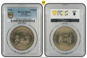 1970 5 Shil F.A.O. MS64