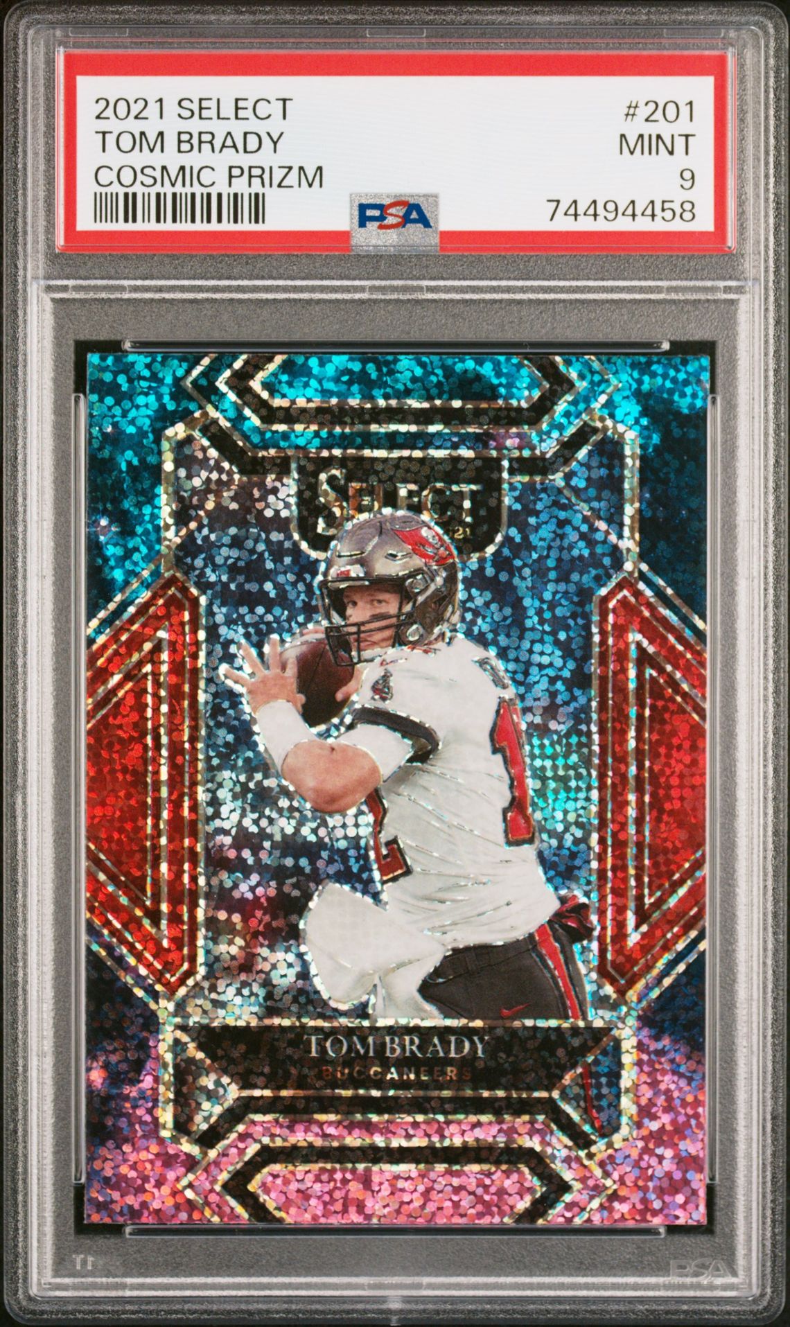 2021 Panini Select Tom Brady #201 (Cosmic Prizm) Mint 9 front