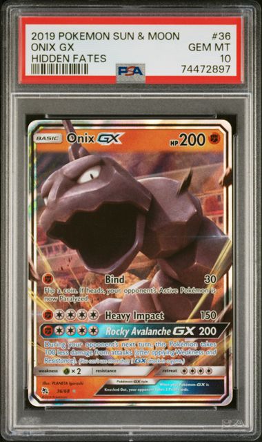 Pokemon Hidden Fates Onix GX #36 