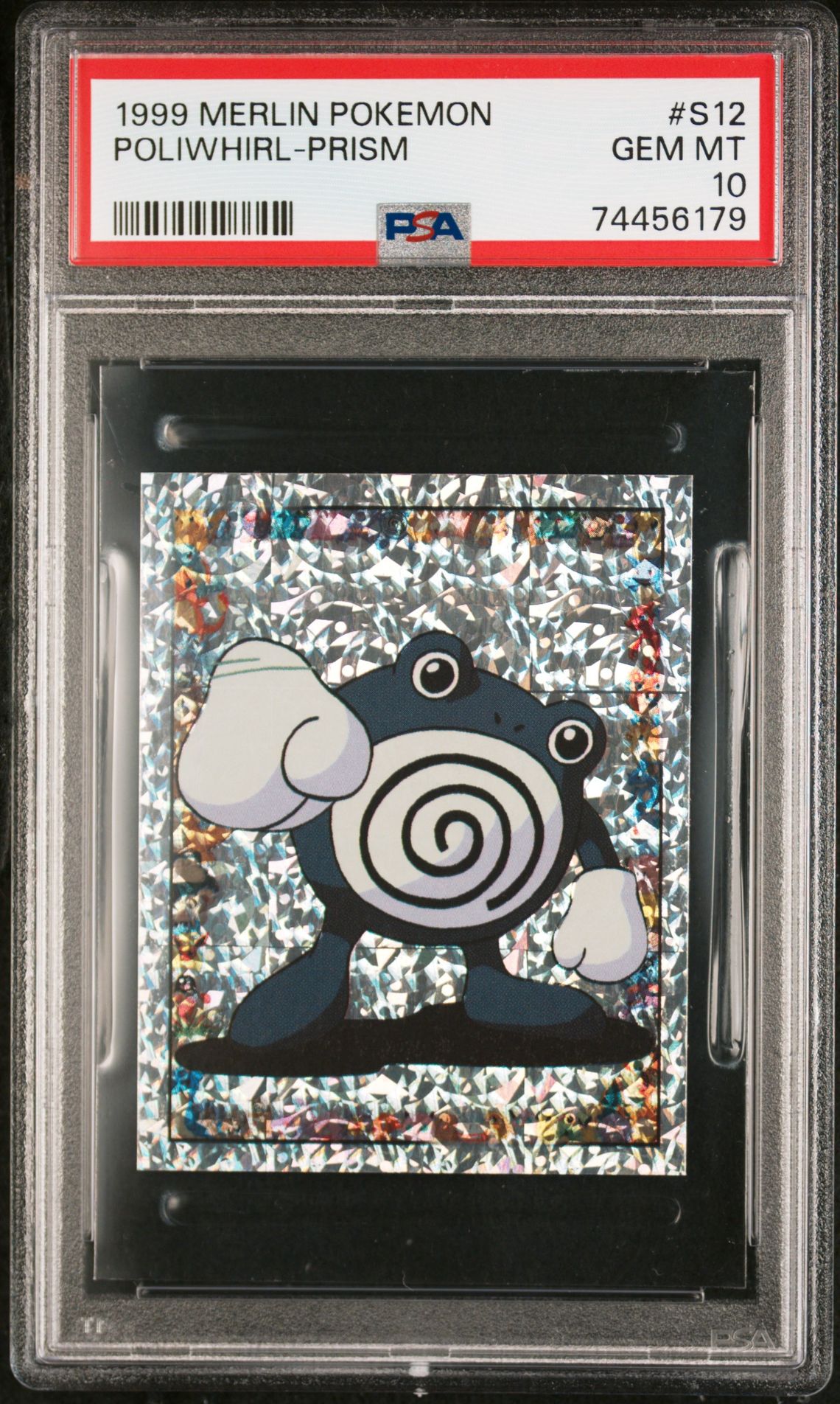 1999 Pokemon MERLIN POKEMON #S12 Poliwhirl-Prism front