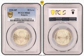 1930-BP 50 Leva KM-42  Ag MS62