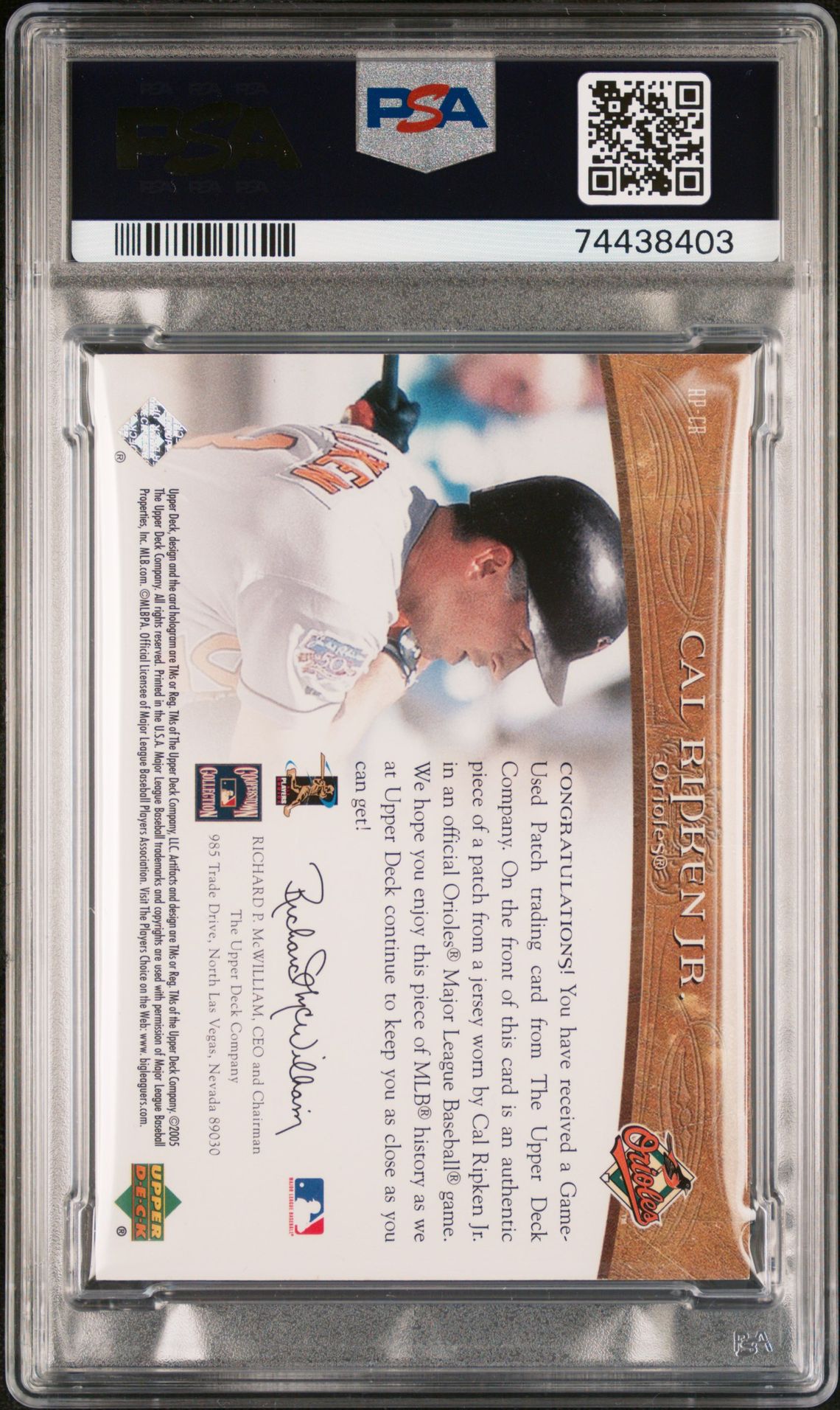 2005 Upper Deck Artifacts Patches Cal Ripken Jr. #Ap-Cr (Patches) Nm 7 back