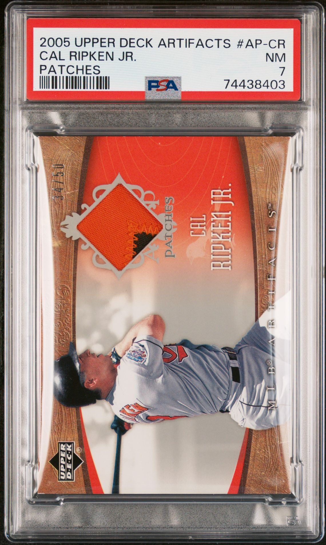 2005 Upper Deck Artifacts Patches Cal Ripken Jr. #Ap-Cr (Patches) Nm 7 front