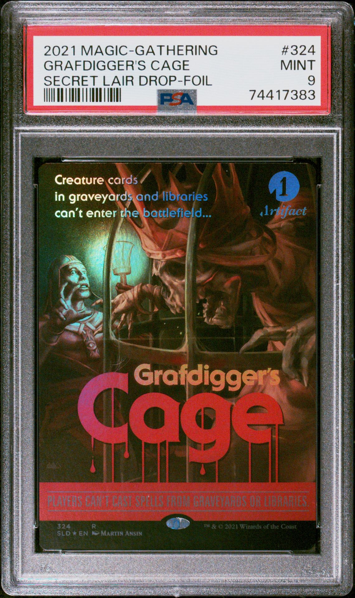 2021 MTG MAGIC THE GATHERING SECRET LAIR DROP MONSTER MOVIE MARATHON-FL #324 Grafdigger's Cage front