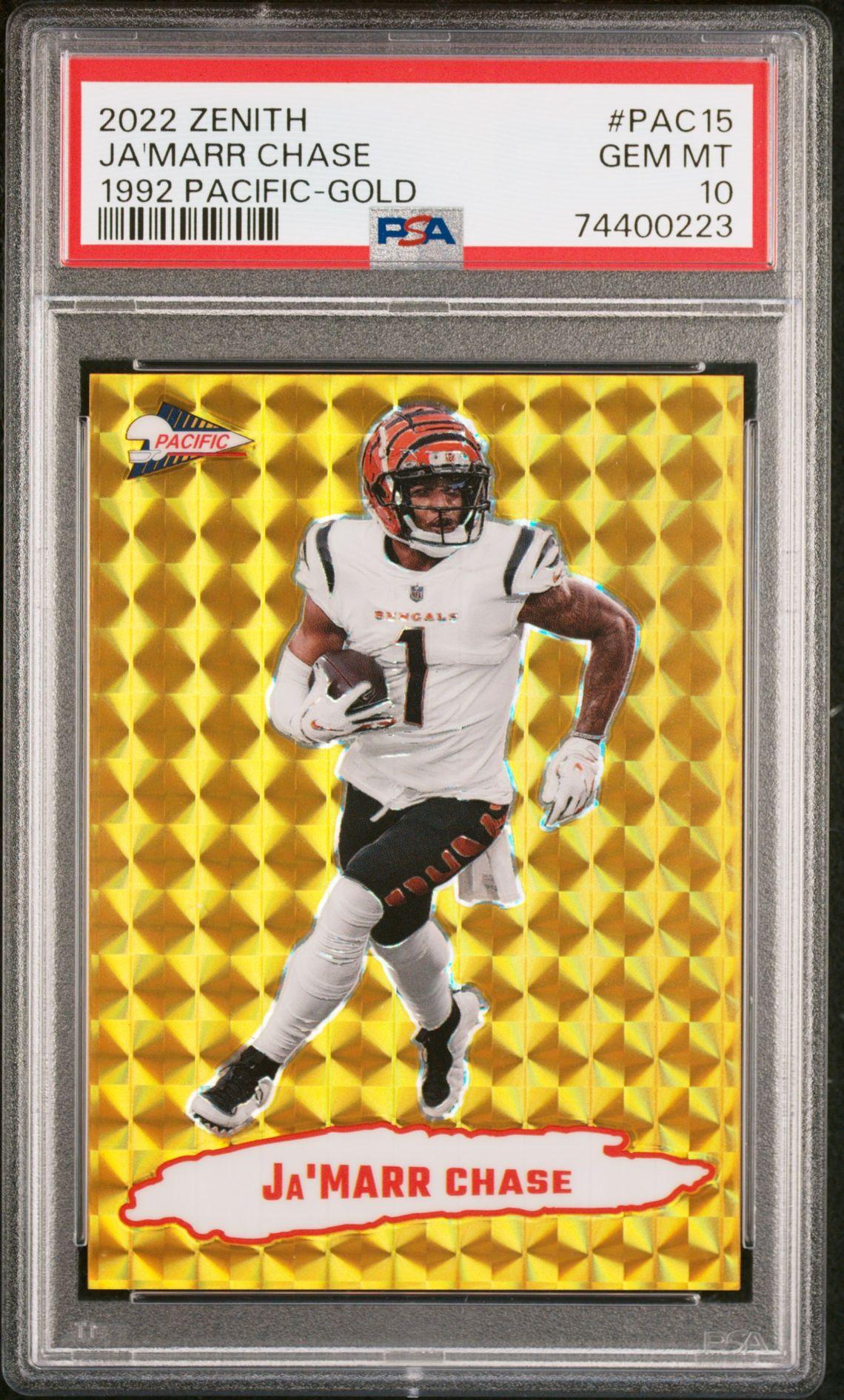2022 Pacific PANINI ZENITH 1992 PACIFIC GOLD #PAC15 Ja'Marr Chase front