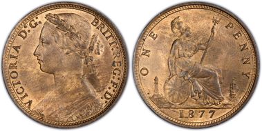 1877 1D S-3954 Wide Date MS65RB